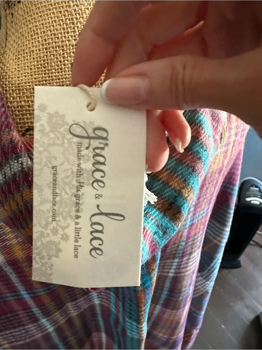 NWT Grace & Lace Plaid Pocket Poncho Wrap Scarf One Size